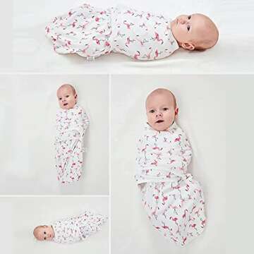 Ourcan Baby Swaddle Blankets for Boy Girl 0-3 Months 3-6 Months, Newborn Swaddle Adjustable Infant Wraps 3-Pack, 100% Combed Cotton, Large Size