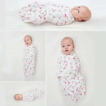 Ourcan Baby Swaddle Blankets for Boy Girl 0-3 Months 3-6 Months, Newborn Swaddle Adjustable Infant Wraps 3-Pack, 100% Combed Cotton, Large Size