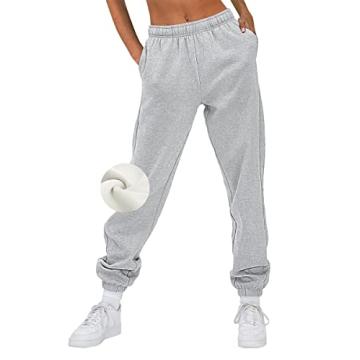 Women’s Fleece-Lined High Waist Joggers Winter Sweatpants
