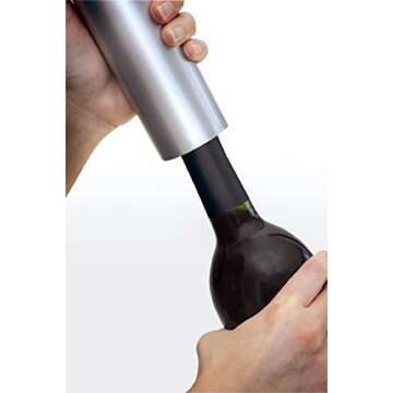 Ozeri Pro Electric Wine Bottle Opener with Wine Pourer, Stopper, Foil Cutter and Elegant Recharging Stand