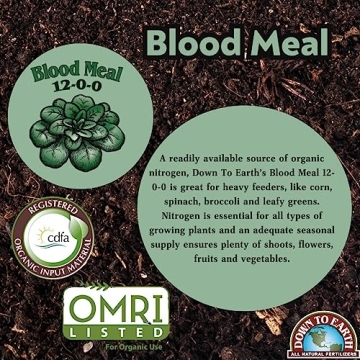 Down to Earth Blood Meal Fertilizer Rich Organic 5 lb