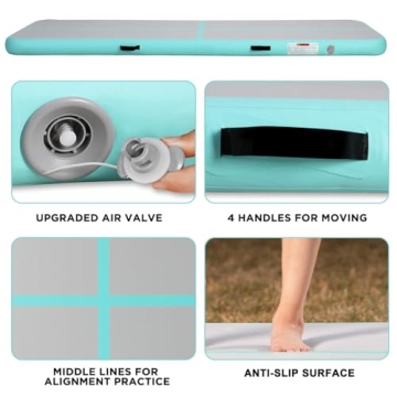 KIKILIVE Inflatable Air Gymnastics Tumbling Mat 10ft, Air Tumble Track Mat 4 inches Thickness with Electric Air Pump for Home Use Outdoor Training Cheerleading Yoga Water Beach Park