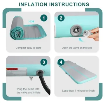 KIKILIVE Inflatable Air Gymnastics Tumbling Mat 10ft, Air Tumble Track Mat 4 inches Thickness with Electric Air Pump for Home Use Outdoor Training Cheerleading Yoga Water Beach Park