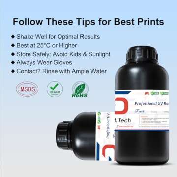 Siraya Tech Fast ABS-Like 3D Printer Resin 405nm UV-Curing Non-Brittle High Precision 3D Printing Liquid Standard Photopolymer Resin for LCD DLP 3D Printing 8K Capable (Creamy, 1kg)