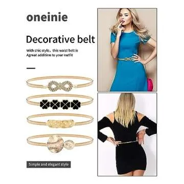 Onenine Gold & Silver Pendant Chain Belt for Women