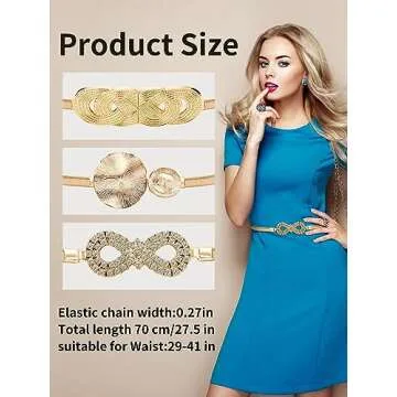Onenine Gold & Silver Pendant Chain Belt for Women