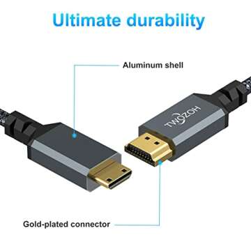 Mini HDMI to HDMI Cable 3.3FT - 4K High-Speed Connectivity