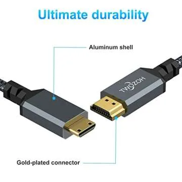 Mini HDMI to HDMI Cable 3.3FT - 4K High-Speed Connectivity
