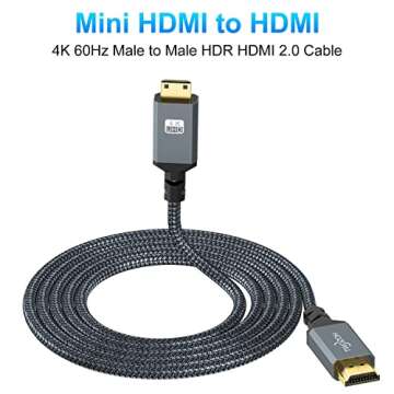 Mini HDMI to HDMI Cable 3.3FT - 4K High-Speed Connectivity