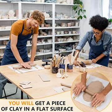 Sasylvia 10 Pcs Pottery Teaching Rolling Mud Stick Guide 5 Size Wooden Rolling Pin Guides Sticks Set Polymer Clay Depth Guide Pottery Tools Clay Tool Mudboard Tools for Polymer Thickness