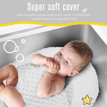KAKIBLIN Inflatable Bathtub, Bathtub Bather, Inflatable Baby Bath Bather, Swaddle Wings and Storage ...