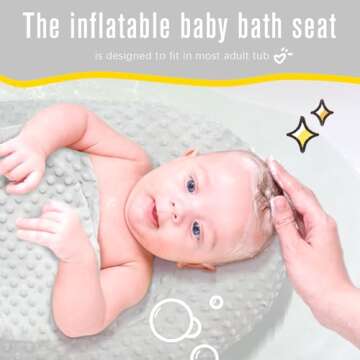 KAKIBLIN Inflatable Bathtub, Bathtub Bather, Inflatable Baby Bath Bather, Swaddle Wings and Storage Bag, Portable Travel Infant Bathtub for Newborns and Infants 0-6 Months