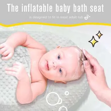KAKIBLIN Inflatable Bathtub, Bathtub Bather, Inflatable Baby Bath Bather, Swaddle Wings and Storage Bag, Portable Travel Infant Bathtub for Newborns and Infants 0-6 Months