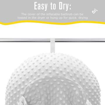 KAKIBLIN Inflatable Bathtub, Bathtub Bather, Inflatable Baby Bath Bather, Swaddle Wings and Storage Bag, Portable Travel Infant Bathtub for Newborns and Infants 0-6 Months