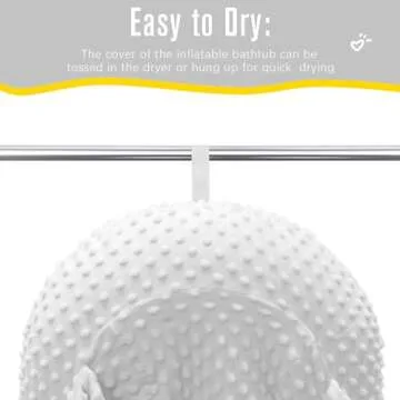 KAKIBLIN Inflatable Bathtub, Bathtub Bather, Inflatable Baby Bath Bather, Swaddle Wings and Storage Bag, Portable Travel Infant Bathtub for Newborns and Infants 0-6 Months