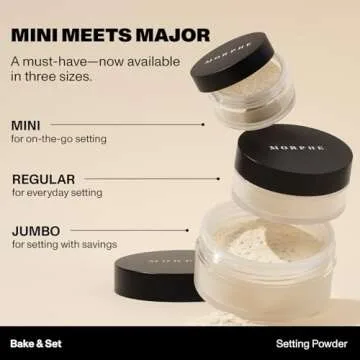 Morphe Jumbo Bake & Set Setting Powder - Lightweight, Talc-Free Finishing Powder for Face Makeup with a Soft, Natural Finish - Minimizes Shine for Up to 24HR - Brightening Pink (0.62 oz)