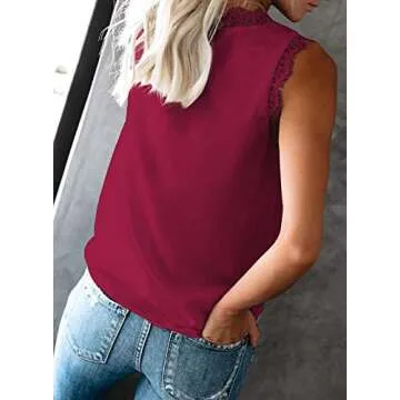 VIISHOW Women’s Stylish V Neck Lace Tank Top