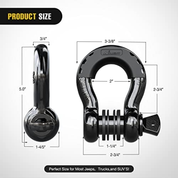 Durable 4.75 Ton D-Ring Shackles for Recovery