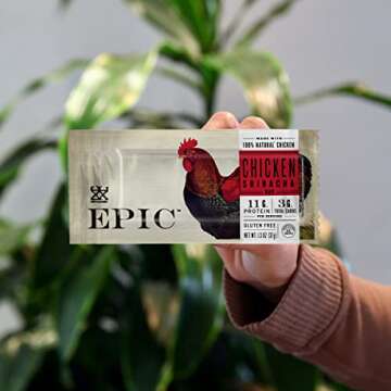 EPIC Bars, Chicken Sriracha, Keto and Paleo Friendly, Whole30 Approved, Gluten Free, 12 Count, 15.6 oz