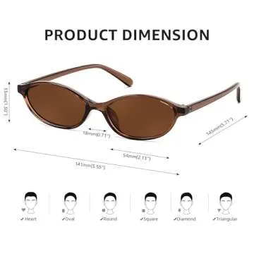 FEISEDY Retro Oval Cat Eye Sunglasses Women Stylish UV Protection