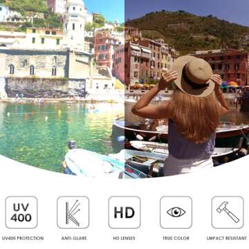 FEISEDY Retro Oval Cat Eye Sunglasses Women Stylish UV Protection