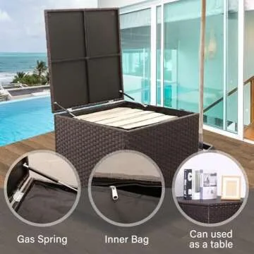 Stylish Brown Rattan Outdoor Furniture Set with Storage