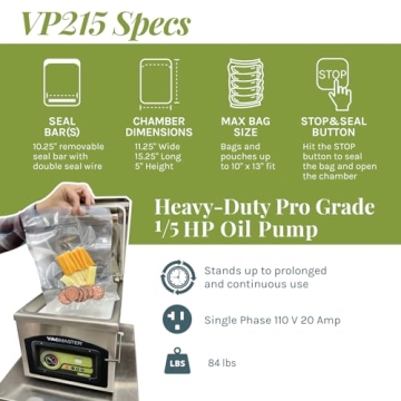 VacMaster VP215 Chamber Vacuum Sealer for Pro Performance