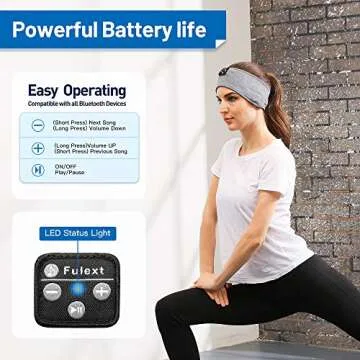 Perytong Bluetooth Sports Headband Sleep Headphones