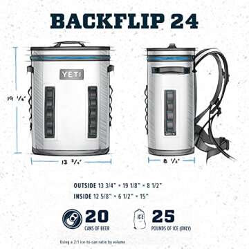 YETI Hopper Backflip 24 Soft Sided Cooler/Backpack, Charcoal