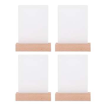 PYD Life 4 Pack Sublimation LED Acrylic Photo Frames Night Lights Blanks 5" x 7" with Warm Color Lig...