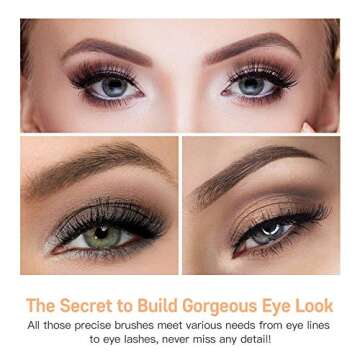 MSQ Eyeshadow Brushes Set 20pcs Makeup Eye Brushes Eyeshadow Blending Brush Eyebrow Eyeliner Lip Brush Beauty Brushes-Black