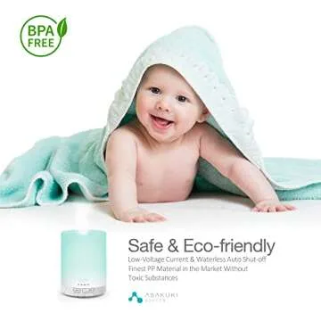 ASAKUKI 300ML Essential Oil Diffuser, Quiet 5-in-1 Premium Humidifier, Home Fragrance Aroma Diffuser with 7 LED Color Changing Light and Auto-Off Switch -White