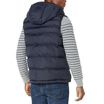 Tommy Hilfiger Men's Quilted Puffer Vest, Midnight Hoody with Comfort & Style