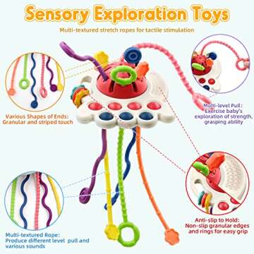 AiTuiTui Sensory Montessori Baby Teething Toys, Toddler Travel Toys for 1 2 Year Old Boy Girl Birthd...