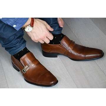 Virmoku Socks For Men Groomsmen Gifts For Men Dot Christmas Dress Socks Wedding 9-13 100% cotton Casual Crew Socks