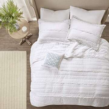 Madison Park Celeste Quilt Modern Classic Design All Season, Breathable Coverlet Lightweight Bedding...