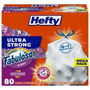 Hefty Ultra Strong Tall Kitchen Trash Bags - 80 Count, Fabuloso Scent