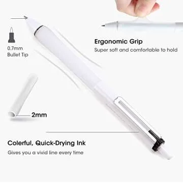 WRITECH Gel Ink Retractable Pens: Assorted Colors Ink 0.7mm Medium Point Pen Set, Smooth Writing Multi Colored No Bleed Pens Bulk for Journaling 8ct