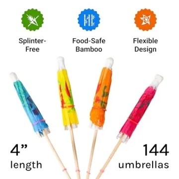 144 Count Cocktail Umbrella Picks for Parties and Crafts
