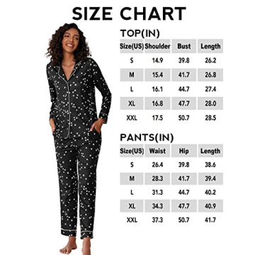 Ekouaer Women's Black Star Pajamas Set