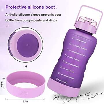 128oz Motivational Water Bottle with Handle and Straw