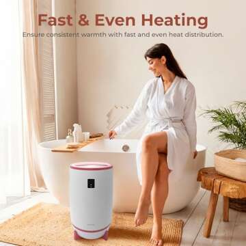 SereneLife Single Touch Towel & Blanket Warmer with Fragrant Disc Holder and LED Ring, Automatically Shut off Feature, Built-in Timer to Heat Towels for 15, 30, 45, or 60 minutes (Pink)