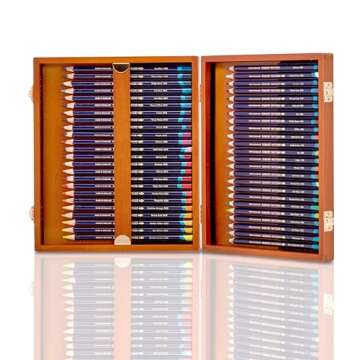 Derwent Inktense Pencils 48 Wooden Box, Set of 48, Premium 4mm Round Core, Firm, Watersoluble, Ideal...