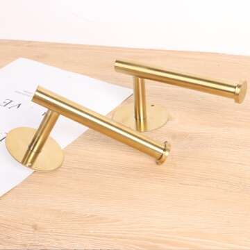 Groleca 2 Pack No Drill Curtain Holdbacks - Modern Gold