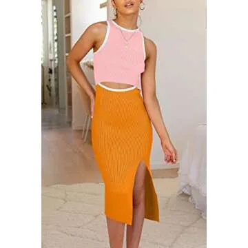 PRETTYGARDEN Summer Midi Bodycon Dress with Side Slit