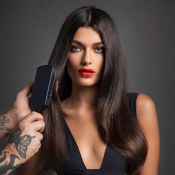 Fromm Intuition Glosser Smooth & Glossy Boar Bristle Paddle Brush, Detangles, Smoothes, and Massages Scalp to Distribute Oils for Shiny Healthy Hair, Navy Blue