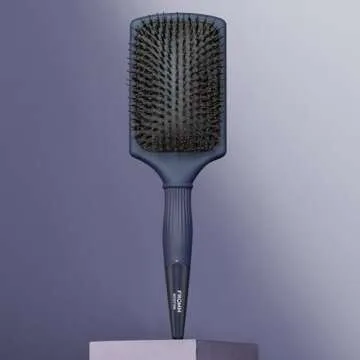 Fromm Intuition Glosser Smooth & Glossy Boar Bristle Paddle Brush, Detangles, Smoothes, and Massages Scalp to Distribute Oils for Shiny Healthy Hair, Navy Blue