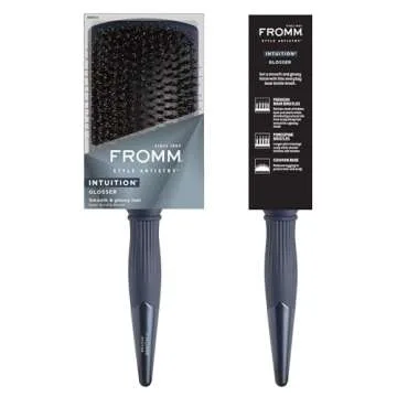 Fromm Intuition Glosser Smooth & Glossy Boar Bristle Paddle Brush, Detangles, Smoothes, and Massages Scalp to Distribute Oils for Shiny Healthy Hair, Navy Blue