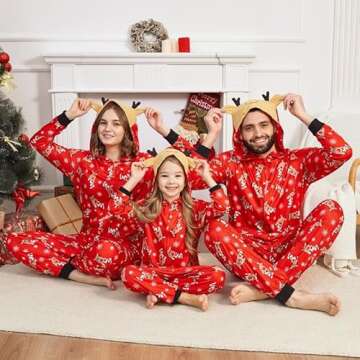 Adisputent Christmas Pajamas for Family Matching Cute Long Sleeve Couples Soft Sleepwear One Piece Funny Christmas Pjs Sets