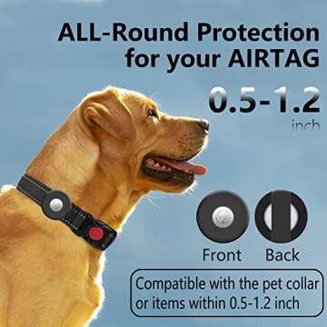 Airtag Dog Collar Holder [2 Pack] Silicone Waterproof Protective Air Tag Cat Collar Cover, Anti-Lost...